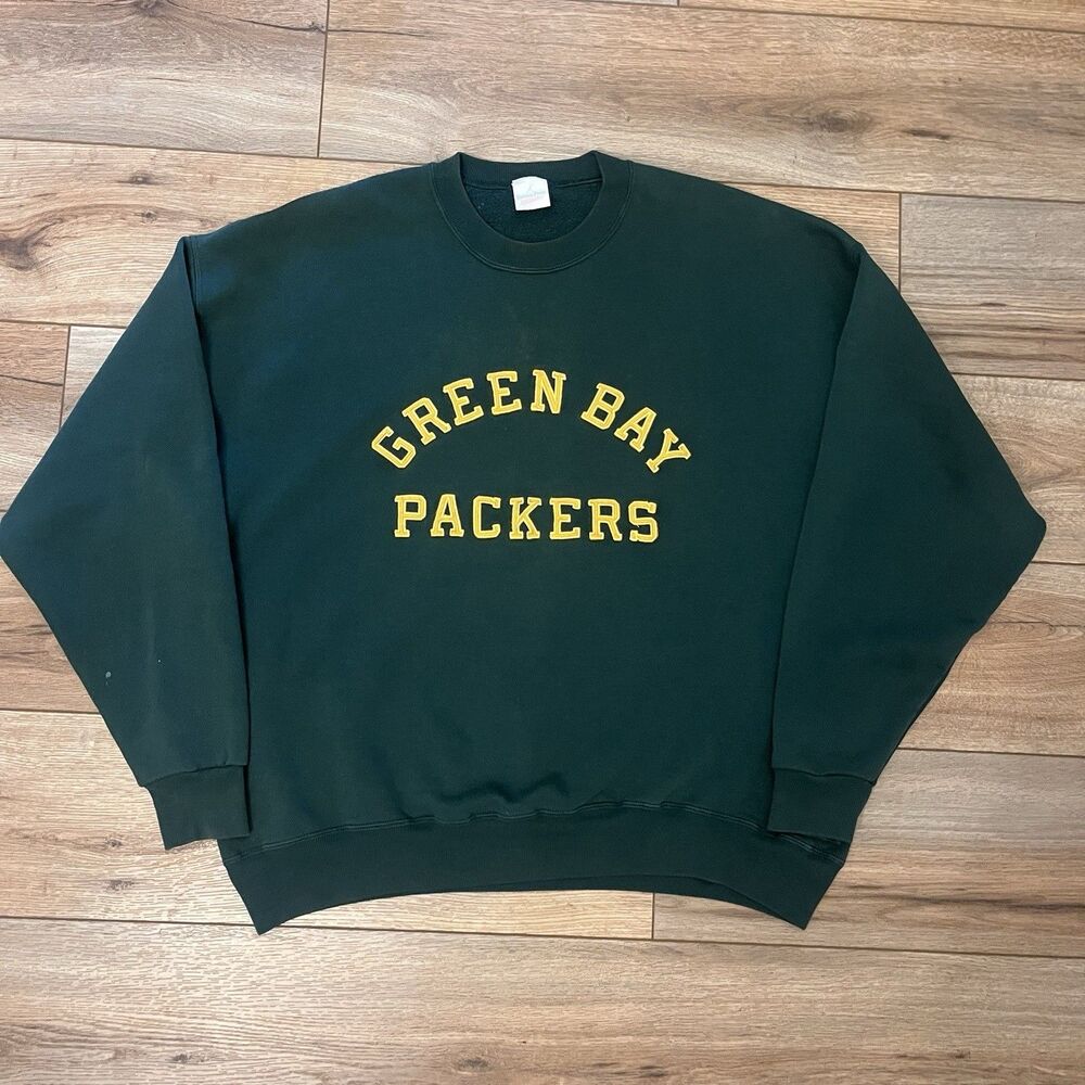 Vintage Green Bay Packers Crewneck Sweatshirt Ebbets Field Flannels USA Size 2XL